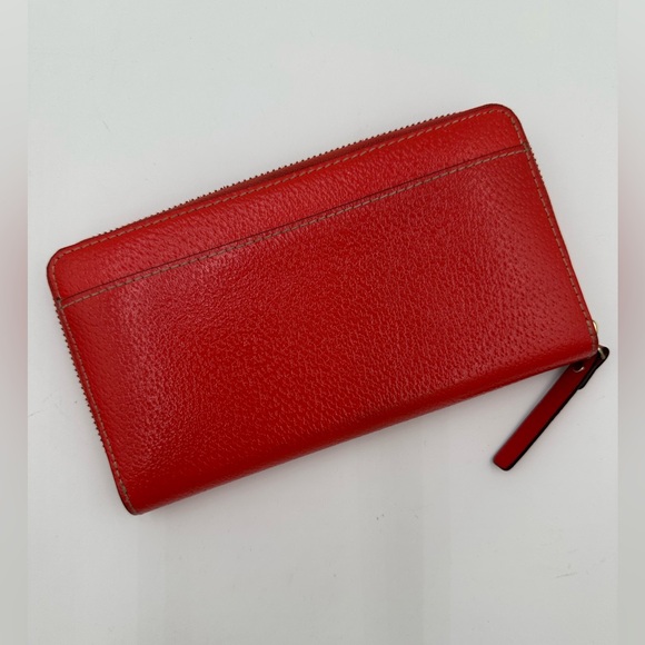 Kate Spade Neda Wellesley  Red Leather Wallet With Vibrant Pink Interior - Picture 2 of 11